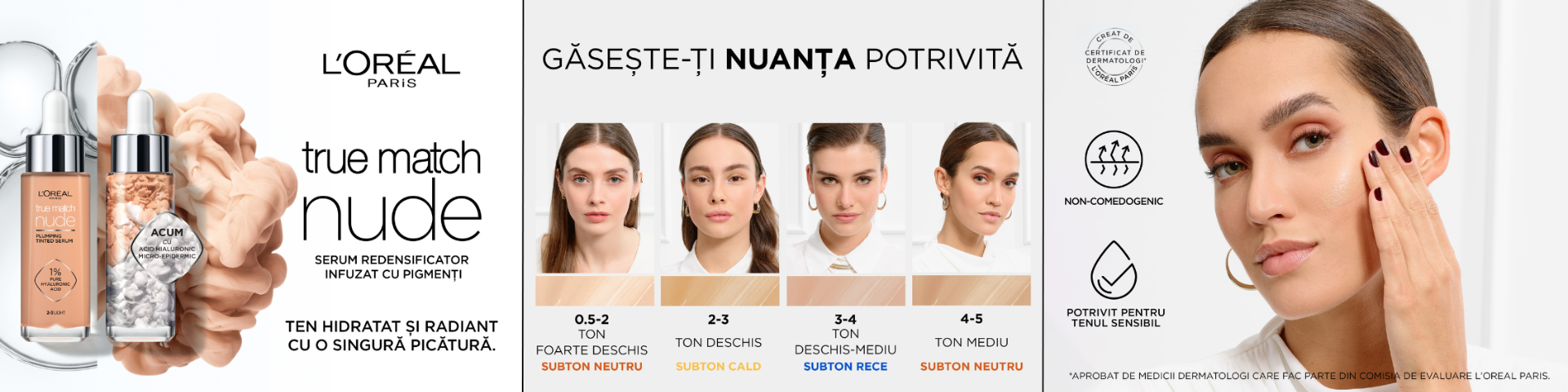 Serum redensificator infuzat cu pigmenti True Match Nude